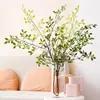 Nova Flor de Bambu Artificial Nandina com Galho Único para Decoração de Chão de Sala de Estar, Planta Verde para Decoração de Shopping e Paisagismo