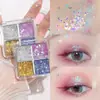 Placa de Sombras de Ojos Helen Beauty de Cuatro Colores con Lentejuelas Brillantes Perlados Finamente Brillantes Cosmético Hecho en China Sombras de Ojos Maquillaje de Ojos para Escenario