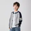Jaqueta Cardigan Tendência Estilo Coreano Outono 2026 para Meninos Moda Suéter de Tricô Roupas Estilo College