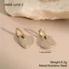 Pingentes Transfronteiriços Europeus e Americanos de Aço Inoxidável Incrustados com Diamantes, Conjuntos de Brincos Koreanos Mais Vendidos, Joias de Moda de Estilo de Luxo Leve de Nicho Atacado