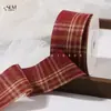 Cinta de Tartán Estilo Británico Bloques de Color Lazo de Cinta Cinta Materiales Hechos a Mano DIY Empaque de Regalo Cinta de Tartán de Felpa