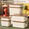 Caixa de armazenamento de mesa transfronteiriça para lanches e cosméticos, caixa organizadora com tampa, caixa de armazenamento para itens diversos domésticos, recipiente de armazenamento
