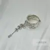 Acessórios de Cristal, Liga Retro Prata Imitação, Artesanato Antigo, Anel Aberto Clássico, Borla de Folha, com Metabo