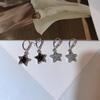 Pendientes redondos de estrella con hebilla para la oreja, otoño e invierno, nuevos pendientes de pentagrama secretos para niñas, pendientes de temperamento exquisito con personalidad de diamantes completos