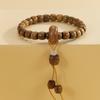Pulseira de anel de contas de barril de sândalo verde, pulseira de sândalo para homens e mulheres, texto, brincadeira, contas de rosário, anel único, pulseira com pingente, joias de pulseira, atacado