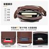 Bolsa de Ombro Masculina Versátil de Couro Genuíno Moda Tendência Couro Bovino Camada Superior Bolsa Transversal Bolsa de Ombro para Uso Externo e Trajeto Venda por Atacado