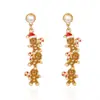 Pendientes de Atmósfera Navideña con Diamantes, Árbol de Navidad, Papá Noel, Hombre de Jengibre, Pendientes Navideños a la Moda, Lindos y Versátiles