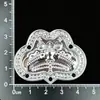 Boneca gato de batata de Guizhou acessórios DIY lembrança coroa de cabelo prateada chapéu étnico Miao chapéu tiara de chifre de vaca borboleta
