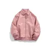 Chaqueta corta casual estilo americano para hombre, nueva chaqueta de motorista vintage con cuello de solapa para primavera y otoño, ropa de hombre de moda en color marrón