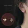 Brincos de Prata Esterlina S925 Banhados a Ouro 14K para Mulheres, Estilo Japonês e Coreano, Mini, Delicados, Fofos, Amigáveis para Estudantes, Simples, Elegantes, Versáteis