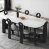 Mesa de Comedor Rectangular Curva Italiana Francesa Lujo Ligero Simple Madera Maciza Acrílico Patas Hogar Grande y Pequeña Encimera de Roca