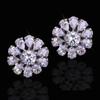 Cao Shi Aretes de Copo de Nieve Nuevo Amazon Super Flash Gota de Agua Flor Aretes de Zirconia Cristal Elegantes Aretes Venta Caliente