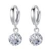 Aretes de Plata de Ley para Mujer 2025 Nuevos Pendientes de Aro de Moda de Alta Gama con Clips para Orejas de Cubo Incrustados de Diamantes y Clavos Redondos para Orejas