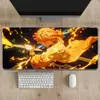 Mouse Pad Anime Demon Slayer, Tapete de Mesa Extra Grande, Espessado, Borda Travada, Resistente a Manchas, para Uso em Jogos e Escritório, Tapete de Computador