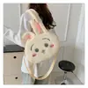 Bolsa Cruzada de Peluche Kawaii Linda de Dibujos Animados Niña Conejo Bolso de Mano Bolso de Hombro Moda Callejera Bolsa para Tutorías