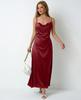 Foto Real do Vestido de Cetim Europeu e Americano Amazon Feminino Comércio Exterior Transfronteiriço Feminino Imitação de Seda Plissado Sem Mangas Saia de Cetim