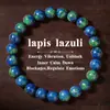 Pulseira de Pedra Natural, Pulseira Clássica de Lápis Lazúli Cor Sólida com Contas de Fênix, Suprimento de Joias Transfronteiriço