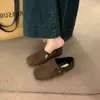 Sapatos de Couro Macio de Solado Retrô para Mulheres, Sapatos Baixos Loafers para Primavera, Outono e Inverno, Sapatos Preguiçosos de Calçar Fácil, Sapatos Mary Jane de Corte Profundo