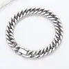 Directo de Fábrica Europeo y Americano Simple Acero Inoxidable Doble Tejido Cuatro Lados Pulido Pulsera Cadena Cubana Hip Hop para Hombre Pulsera de Acero de Titanio