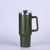 Taza de Hielo con Popote Transfronteriza de 40 oz Termo de Acero Inoxidable 304 Asa Portátil para Exteriores Taza de Coche de Alto Valor