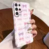 Funda protectora ultradelgada estilo coreano de chica dulce con macarrón y lazo de perla para S24FE, funda para teléfono Galaxy S26