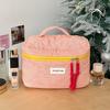 Bolsa de Maquiagem Xadrez Criativa em Cores Contrastantes Feminina Ins Grande Capacidade Bolsa para Armazenamento de Pincéis de Maquiagem Bolsa de Viagem Portátil