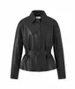 Jaqueta Curta de Couro Genuíno Inspirada em Celebridades 2026 Novo Estilo Outono Inicial 0003 Afina a Cintura Slim-Fit Moda Elegante Top