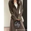 Pantalones de cuadros grises estilo coreano para mujer, retro de otoño, de cintura alta, adelgazantes, aptos para petite, casuales, holgados y relajados de pierna ancha largos