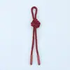 Nó Mandala de Cor Sólida com Ponta de Borracha, Cordão Decorativo com Pingente de Algodão Reciclado 13cm, Pingente de Chaveiro Tecido à Mão