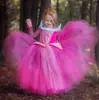 Amazon nuevo vestido de princesa Aurora para niñas, vestido de Halloween, manga larga, malla, vestido esponjoso