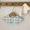 Babero de Saliva para Bebé Primavera y Verano Nuevo Estilo Japonés Floral Algodón Puro Clase A Doble Cara Babero Estilo Pétalo para 1-2 Años