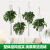 Bolsa de Red Tejida a Mano para Maceta, Decoración de Cuerda de Algodón Bohemia, Colgante de Pared, Jardinería en Balcón, Cesta Creativa Colgante para Plantas Verdes