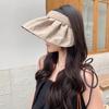 Chapéu de verão à prova de sol à prova de UV com topo vazio concha de borracha preta aba larga proteção solar facial chapéu para andar ao ar livre concha