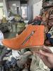 Botas de Gamuza para Mujer 2022 Otoño e Invierno Europeo y Americano Nuevo Exportación Tacón Grueso Cremallera Lateral Talla Grande 43 Botines Cortos para Mujer