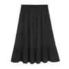 Falda de Cola de Pescado Elástica de Cintura Alta con Lazo Empalmado para Verano, Ropa para Mujer Tallas Grandes que Cubre el Cuerpo y Te Hace Ver Más Delgada, Falda de Longitud Media 65319