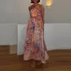 Vestido Cruzado de Moda Europea y Americana para Mujer 2026, Elegante y Estiloso Vestido Largo Estampado Estilo Francés para Mujer