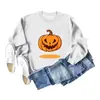 Suéter de malha com estampa de abóbora grande, novo, para comércio exterior europeu e americano no eBay, modelo solto, moda, versátil, com gola redonda, top/camisa