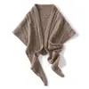Cachecol de Cashmere Feminino 100% Cashmere Puro Nova Moda Cor Lisa Tricotado Térmico para Pescoço