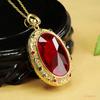 Collar de Cristal Colgante Paloma Rojo Sangre Rubí Sintético Recomendado en Xiaohongshu Ai Yu S4092612