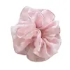 Diadema de Malla Color Caramelo para Niñas, Aro Grande, Doble Capa Plisada, Bola para Coleta Alta, Aro Grande para el Cabello, Dulce Cabeza de Princesa