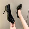 Tacones Altos Mujer Color 8/11cm Tacón de Aguja Estilo Coreano Brillantes Adelgazantes Elegantes Zapatos para Vestido de Dama de Honor Boda Zapatos de Fotografía Zapatos de Cuero Planos