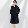 Nuevo Abrigo de Lana Doble Cara para Mujer, Abrigo de Longitud Media para Otoño e Invierno, Abrigo de Lana Holgado y Adelgazante