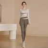 Pantalones de Yoga de Tiro Alto Falsos de Dos Piezas, Anti-Exposición, Levanta Glúteos, Adelgazantes, Adecuados para Todos los Tipos de Piernas, Especializados para Correr y Entrenar