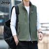 Chaleco para Hombre 2024 Otoño con forro polar talla grande Multibolsillos Limpiar Herramientas Doble cara Chaleco para Hombre 8579