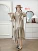 Vestido Artístico de Estilo Japonés Nuevo para Primavera y Otoño, Fresco y Dulce, con Volantes, Asimétrico, Cuello Redondo, Mangas Largas y Corte Holgado