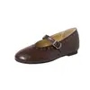Zapatos Planos para Mujer 2026 de Piel de Oveja Super Suave con Remaches para Aumentar la Altura para Otoño, Zapatos Cómodos con Suela Suave y Punta Redonda con Correa para Mujer