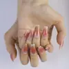Uñas Portátiles Estampadas Más Vendidas Xiaohongshu Douyin Tendencia Pegatinas para Uñas Uñas Postizas 24 Piezas Uñas Portátiles Otoño e Invierno Venta al por Mayor