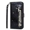 Adecuado para Samsung Note20 Funda con Cuerda y Cremallera Brillante para Teléfono Móvil Note20 Ultra Tapa Flip Funda Protectora para Mujer