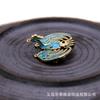 60462(Pequeño)-1 Accesorio para el Cabello Hecho a Mano DIY de Cobre Estilo Antiguo Colgante de Borla Esmaltada Cloisonné de Grulla 23*25mm