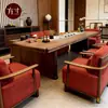 Estética de estilo de canción, juego de mesa de té y sillas de nogal negro norteamericano, tablero grande de madera maciza, mesa de té para la oficina, mesa para preparar té